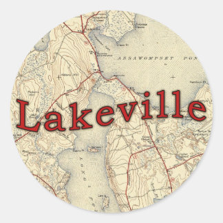 Lakeville Massachusetts Old Map Classic Round Sticker