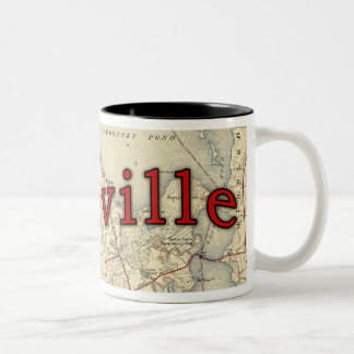 Lakeville Massachusetts Old Map Two-Tone Coffee Mug