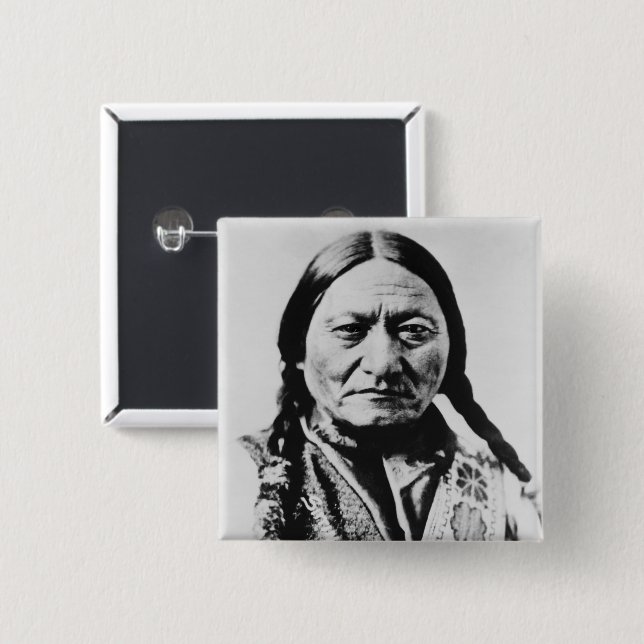 Lakota Chief Surrender: Sitting Bull Fort Buford 15 Cm Square Badge (Front & Back)