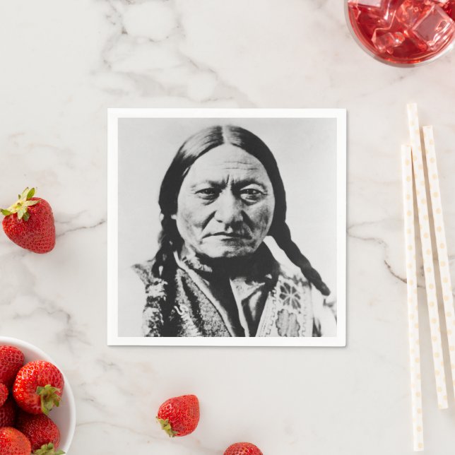 Lakota Chief Surrender: Sitting Bull Fort Buford Napkin (Insitu)