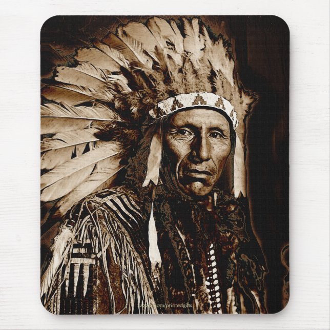 Lakota Historic Native American Chief Eagle Dog Mouse Pad (Front)
