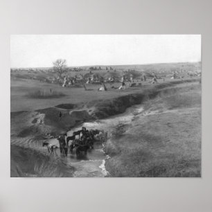 Lakota Indian Camp at the White Clay Poster