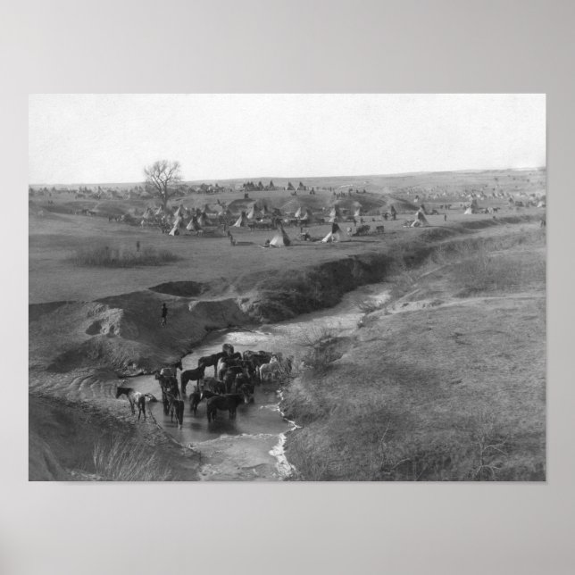 Lakota Indian Camp at the White Clay Poster (Front)