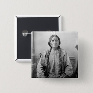 Lakota Leader Sitting Bull Native American Indian  15 Cm Square Badge