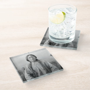 Lakota Leader Sitting Bull Native American Indian  Glass Coaster