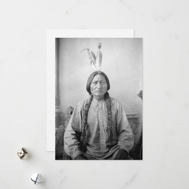 Lakota Leader Sitting Bull Native American Indian  Holiday Card (Front/Back In Situ)