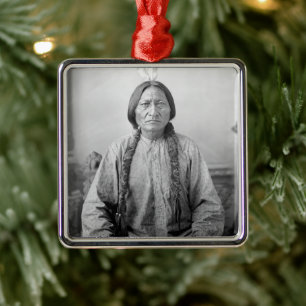 Lakota Leader Sitting Bull Native American Indian  Metal Ornament