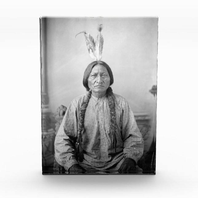 Lakota Leader Sitting Bull Native American Indian  Photo Block (Front)
