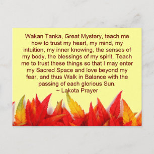 lakota prayer postcard