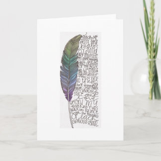 Lakota Prayer with feather notecard