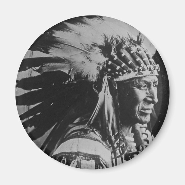 Lakota Sioux Vintage Chief White Swan Magnet (Front)