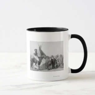 Lakota Women with Infants and Man on Horseback Mug