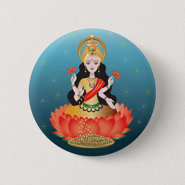 Lakshmi 6 Cm Round Badge (Front)