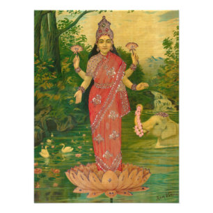 Lakshmi by Raja Ravi Varma Photo Print