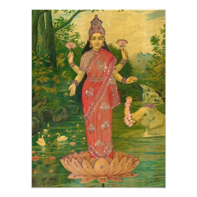Lakshmi by Raja Ravi Varma Photo Print (Front)