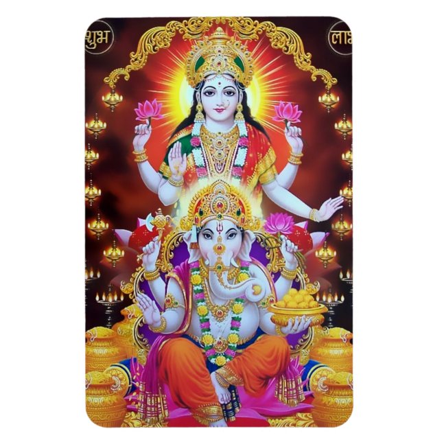 Lakshmi & Ganesha Magnet (Vertical)