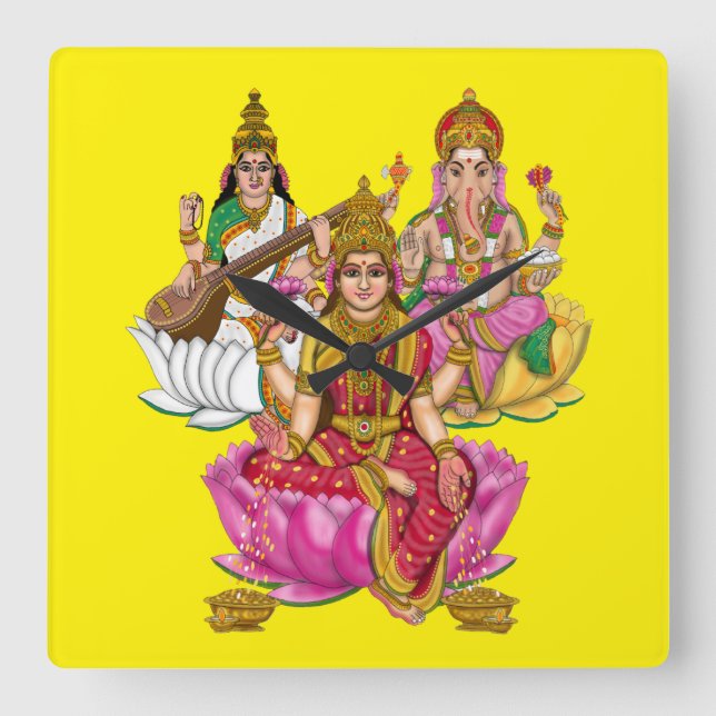 Lakshmi Ganesha Wall Clock (Front)