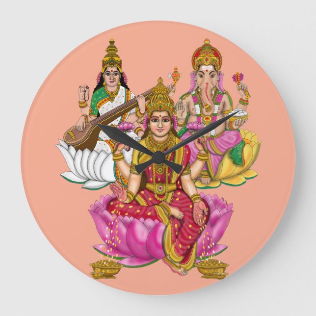 Lakshmi Ganesha Wall Clock (Front)