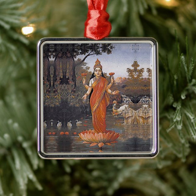 LAKSHMI goddess - even large images - Metal Ornament (Tree)