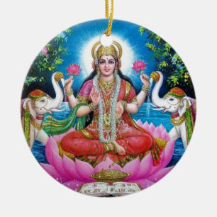 Lakshmi Goddess of Love, Prosperity, and Wealth Ceramic Ornament