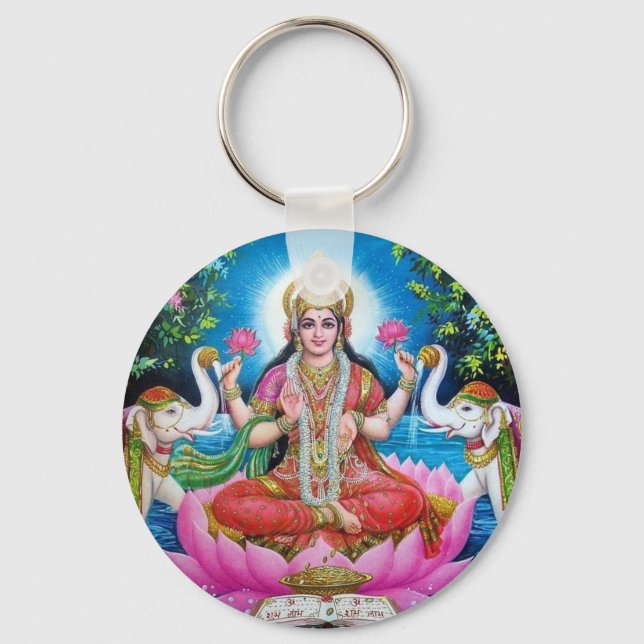 Lakshmi Goddess of Love, Prosperity, and Wealth Key Ring (Front)