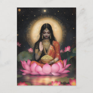Lakshmi Goddess Of Wealth And Good Fortune Postcard