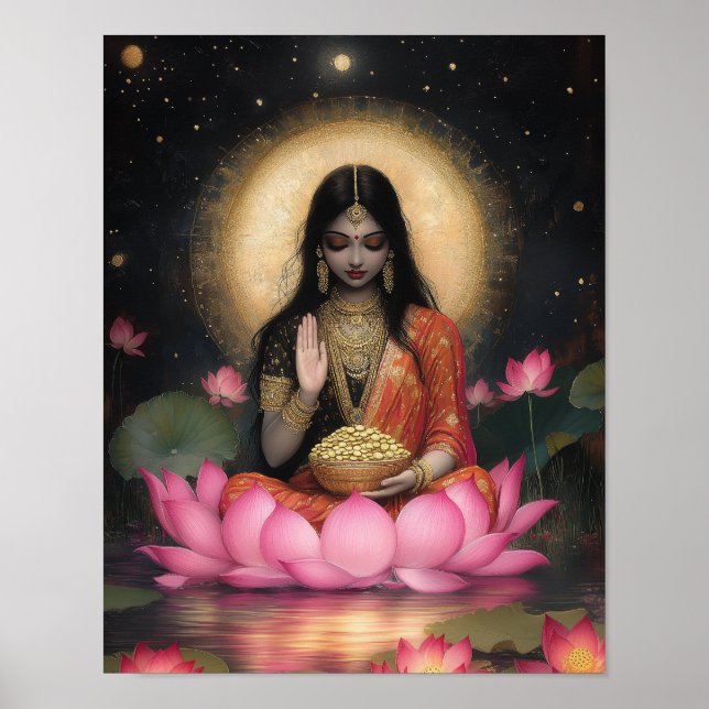 Lakshmi Goddess Of Wealth And Good Fortune Poster (Front)