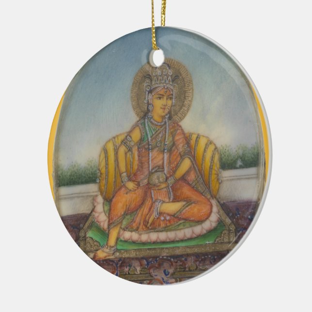 Lakshmi Goddess of Wealth Fortune and Prosperity Ceramic Tree Decoration (Left)