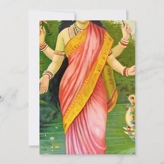 Lakshmi Hindu Goddess Invitation (Front)