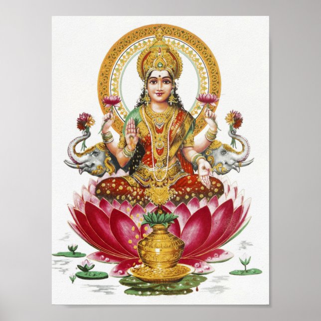 Lakshmi Hindu Goddess Poster (Front)