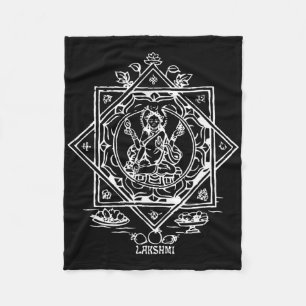 Lakshmi Indian Wealth Goddess Hinduism Yantra Fleece Blanket