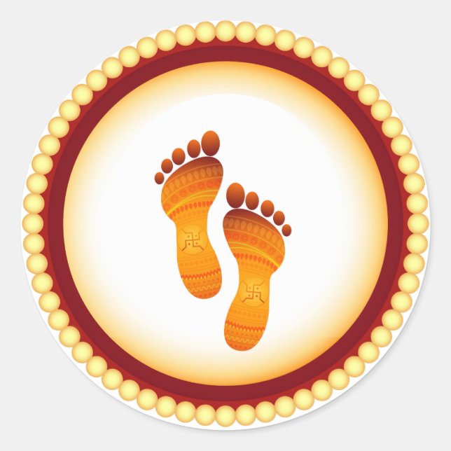 Lakshmi mata per classic round sticker (Front)