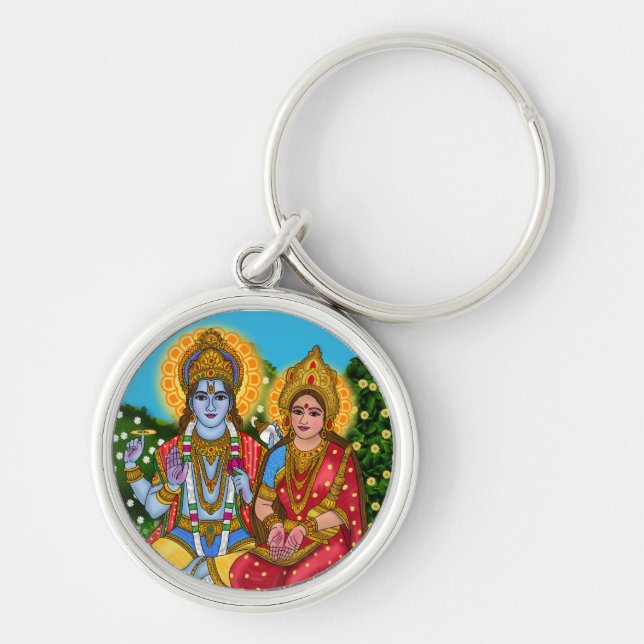 Lakshmi Narayan Sticker Key Ring (Front)