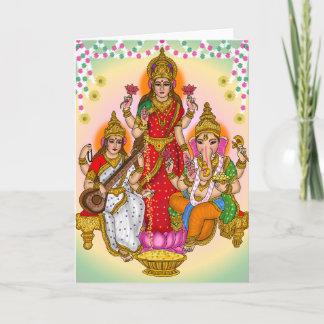 Lakshmi Saraswati Ganesha Card