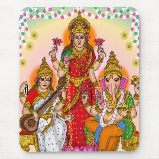 Lakshmi Saraswati Ganesha Mouse Pad