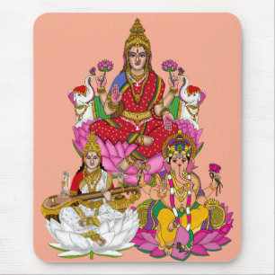Lakshmi Saraswati Ganesha Mouse Pad