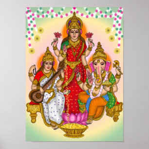 Lakshmi Saraswati Ganesha Poster