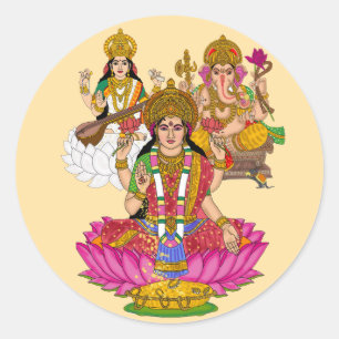 Lakshmi Saraswati Ganesha Stickers