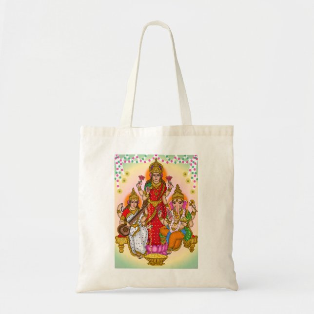 Lakshmi Saraswati Ganesha Tote Bag (Front)