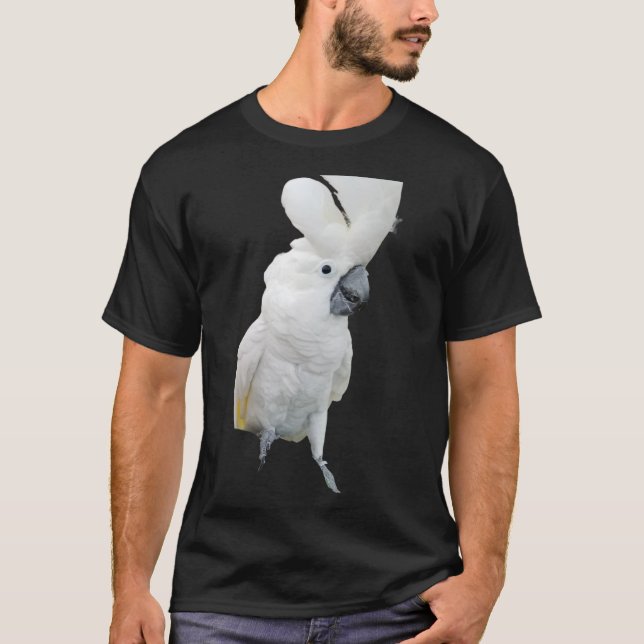 Lala The Cockatoo Crest Up Black Tshirt (Front)