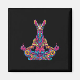 Lama Alpaca Meditating Trippy Psychedelic Funny Yo Magnet