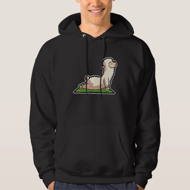 Lama Alpaca Yoga Poses Sport Gymnastics Ohmmm Hear Hoodie (Front)