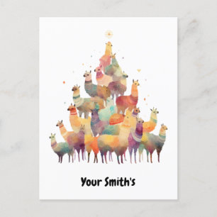 lama Christmas Holiday Postcard