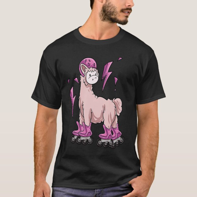 Lama Inline Skating Rollerblading T-Shirt (Front)