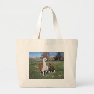 Lama Mama and Llama Baby Large Tote Bag