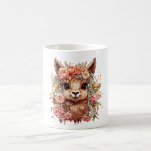 Lama Nature Illustration – Cute Llama Animal Desig Coffee Mug