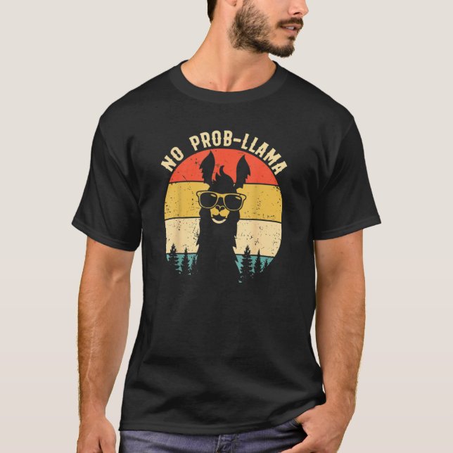 Lama No Prob Llama For Llama And Alpaca Fans Delu T-Shirt (Front)