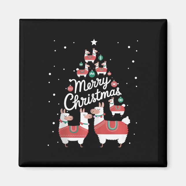 Lama Xmas Tree Llamas Christmas Tree  Magnet (Front)