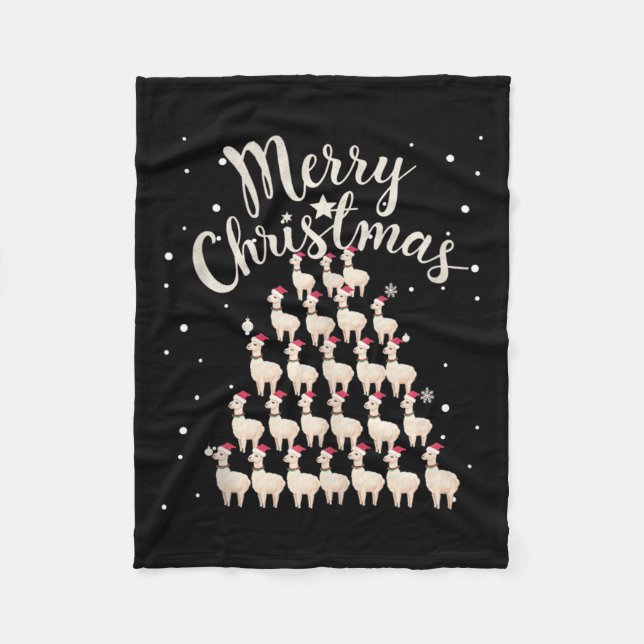 Lama Xmas Tree Llamas Christmas Tree Tank Top1  Fleece Blanket (Front)