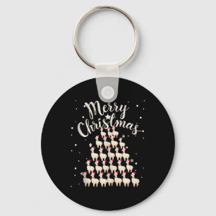 Lama Xmas Tree Llamas Christmas Tree Tank Top1  Key Ring